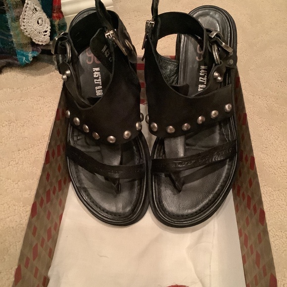 A.S. 98 Pacey sandals black size 39 (women’s 9) - Picture 4 of 5